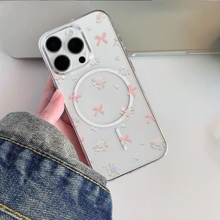 🦋GOOD🦋แม่เหล็ก เคสใสกันกระแทก เคสสําหรับไอโฟน 16 เคสชาร์ได้ สำหรับ IPhone 11 Pro MAX 13 15 7Plus 14 12 8/7 Plus xsmax