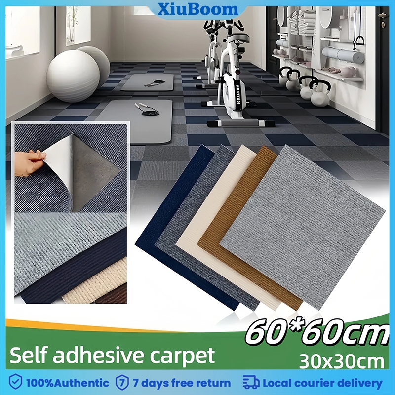 พรมติดกาวในตัวขนาด 60*60 ซม. พรมคุณภาพสูง เป็นมิตรต่อสิ่งแวดล้อม ไม่มีกลิ่น เหมาะสำหรับตกแต่งห้องนั่งเล่นและสำนักงาน