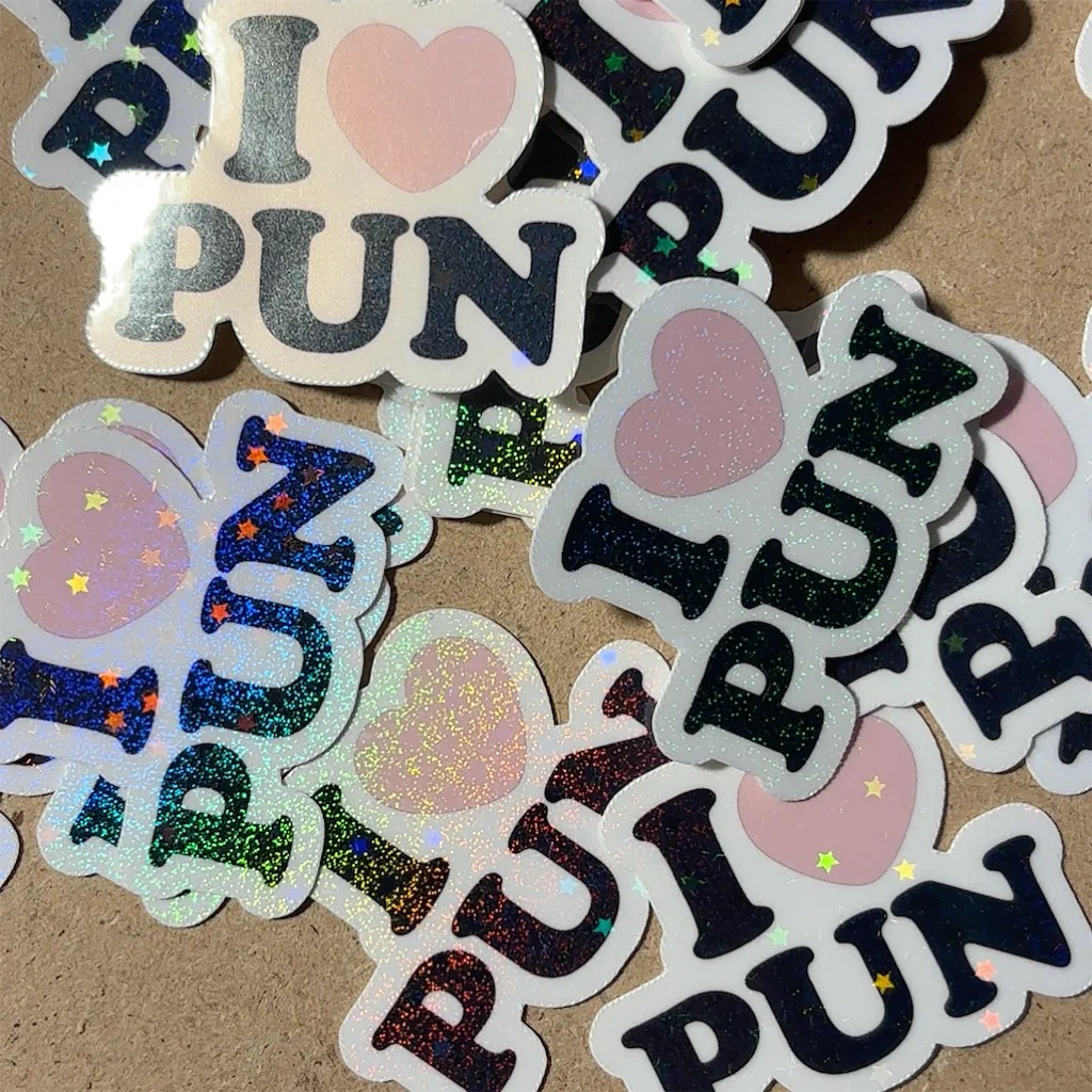 sticker I♥️pun ขนาด4cm