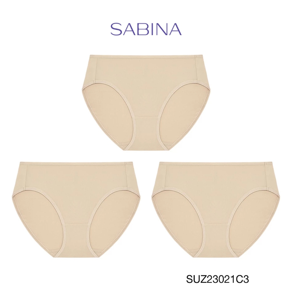 Sabina (Set 3 ชิ้น) กางเกงชั้นใน รุ่น Panty Zone รหัส SUZ23021C3 สีเนื้อเข้ม