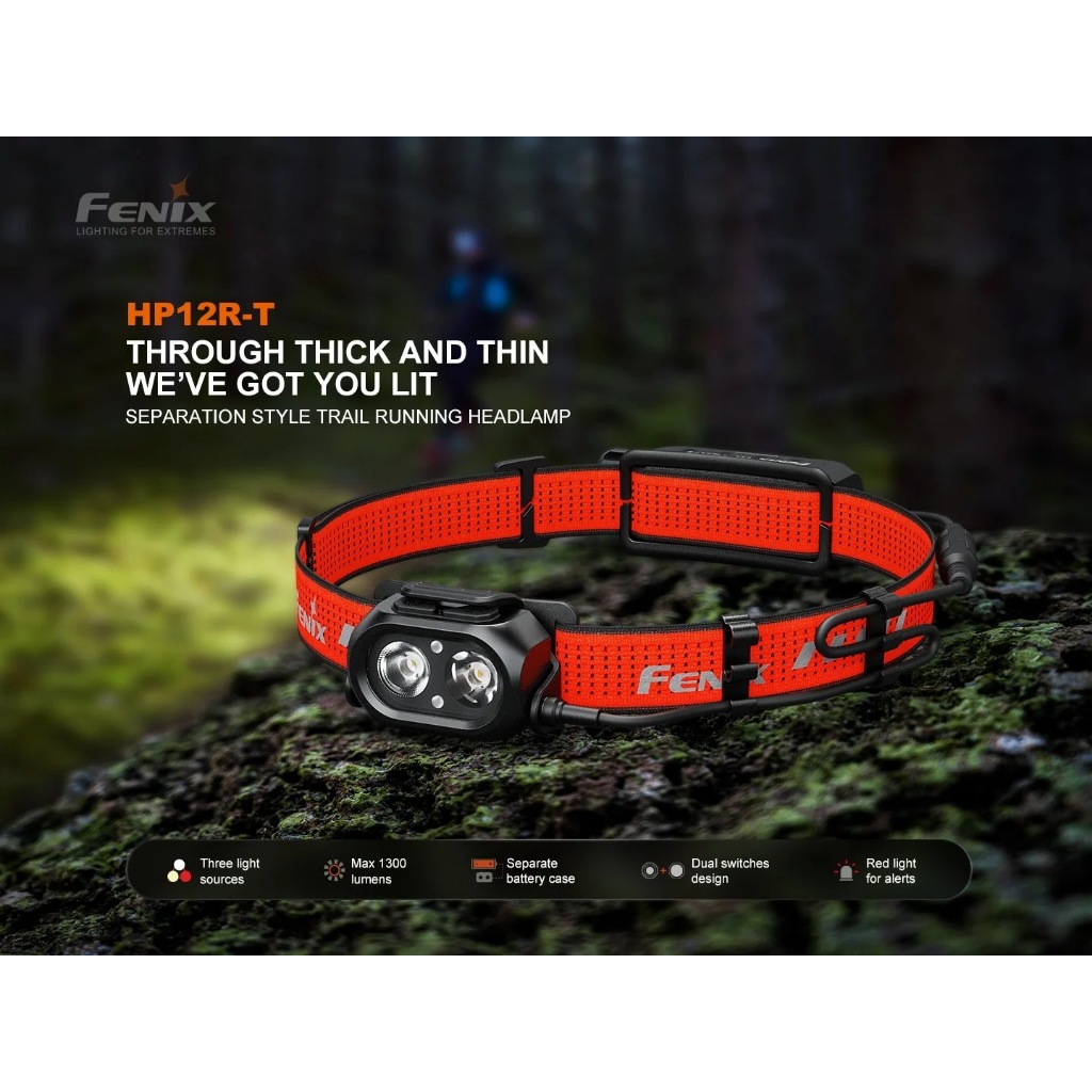 ไฟคาดศีรษะ FENIX HP12R-T สว่าง 1300 ลูเมนส์ ไกล 200 เมตร