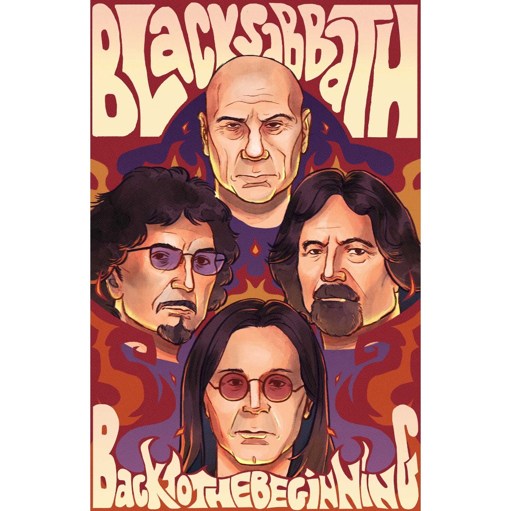 โปสเตอร์ Black Sabbath Ozzy Osbourne Back To The Beginning ตกแต่งผนัง Poster โปสเตอร์วงดนตรี