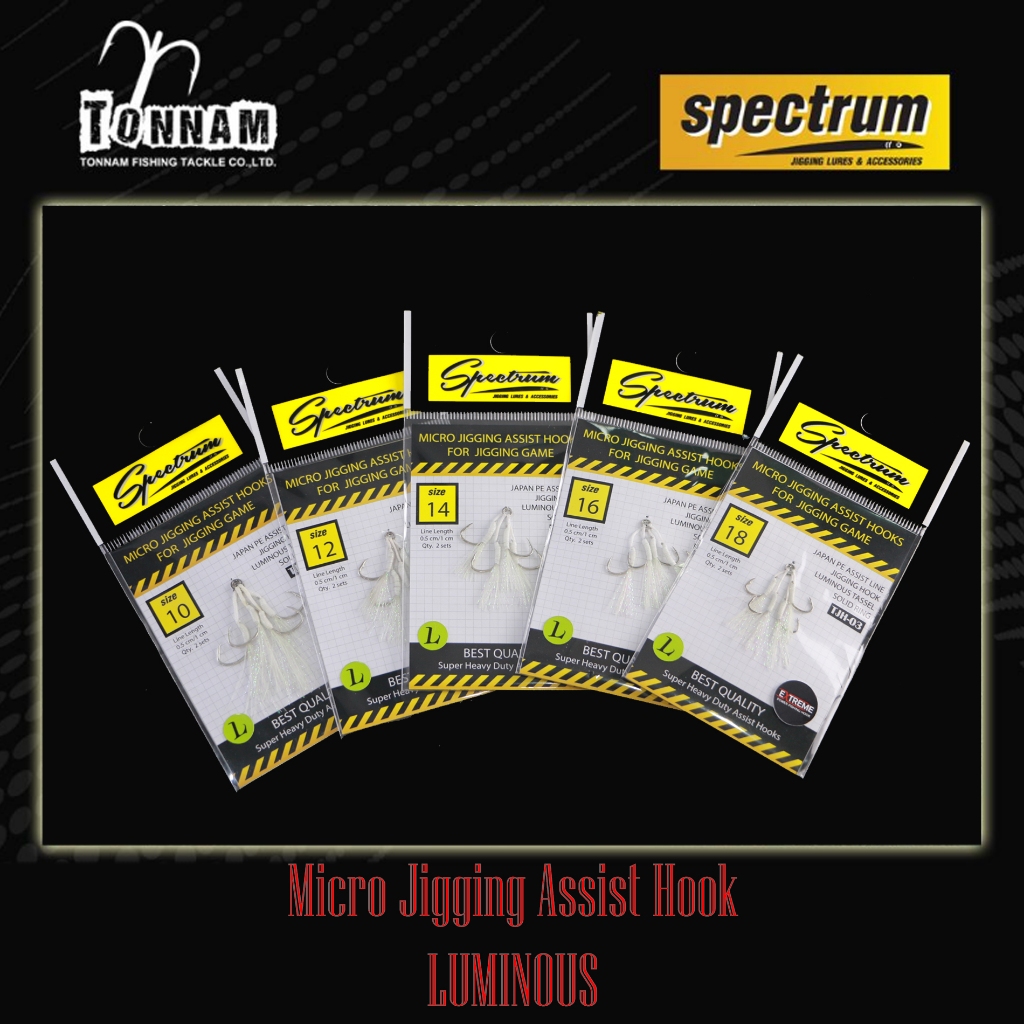 Tonnam Spectrum Micro Jigging Assist Hooks Luminous Assist Line
