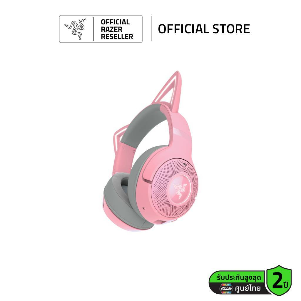 Razer Kraken Kitty V2 BT - หูฟังเกมมิ่ง แบบไร้สาย Bluetooth 5.2 พร้อมหู Kitty และไฟ RGB Razer Chroma