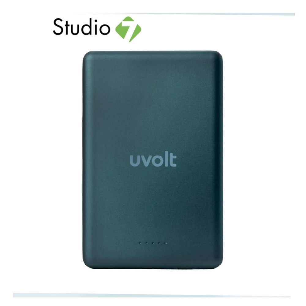 พาวเวอร์แบงค์ UVolt 5000 mAh Super Slim Wireless Charging EN1 Black by Studio7