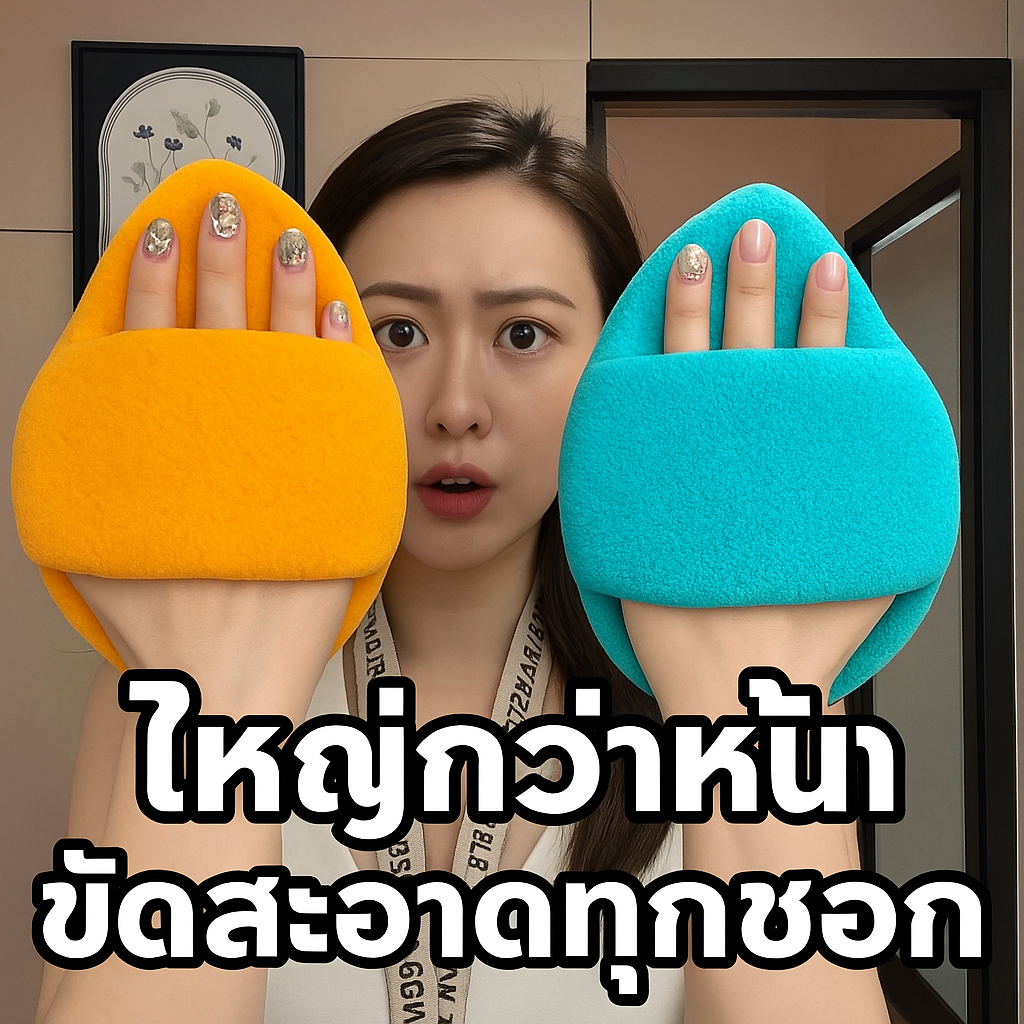 ฟองน้ำล้างหน้า ฟองน้ำขัดหน้าทำความสะอาดใบหน้า จับถนัดมือ เนื้อนิ่ม facial sponge