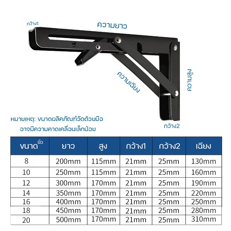 ฉากพับเหล็ก (1 คู่/ชุด) ขารับชั้นติดผนัง ฉากรับชั้น ฉากเหล็กพับ รูปที่ 7