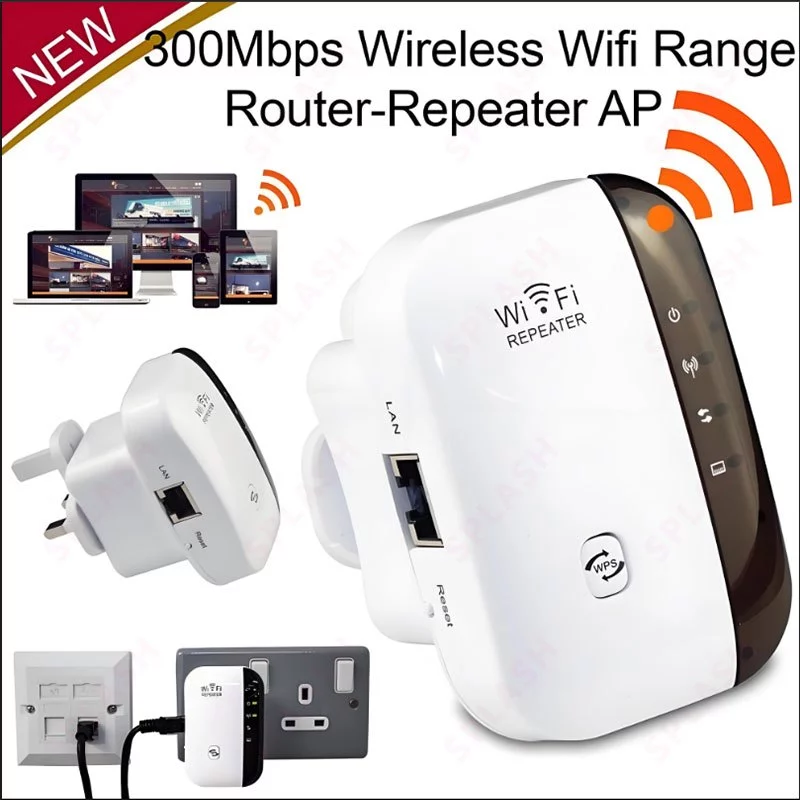 Wifi Repeater ตัวกระจายสัญญาณไวไฟ 2.4GHz 300Mbps WiFi ตัวดูดเพิ่มความแรงสัญญาณไวเลส