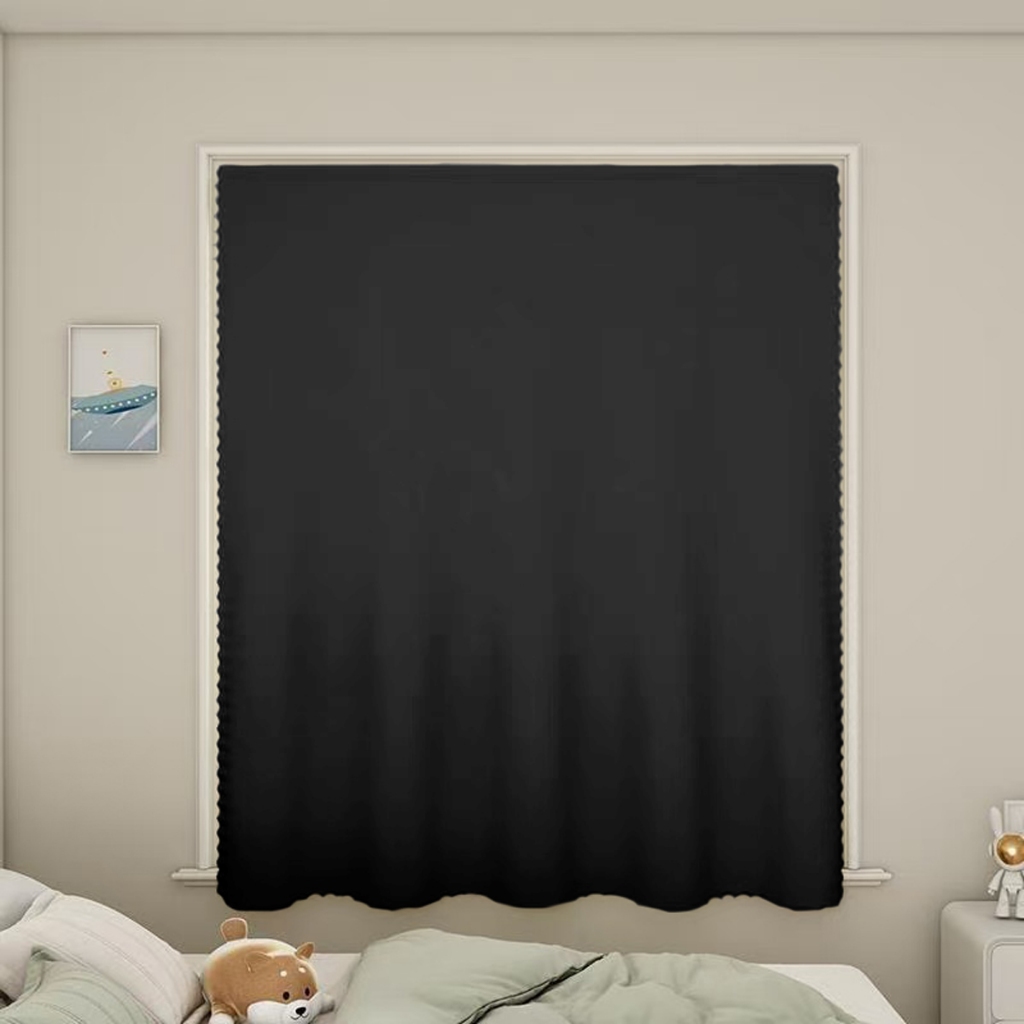 ผ้าม่านตีนตุ๊กแก กันแสงUV 100% ผ้าม่านกันน้ำ ผ้าม่านกันแสง สไตล์มินิมอล ม่านประตู ติดตั้งง่าย - 6