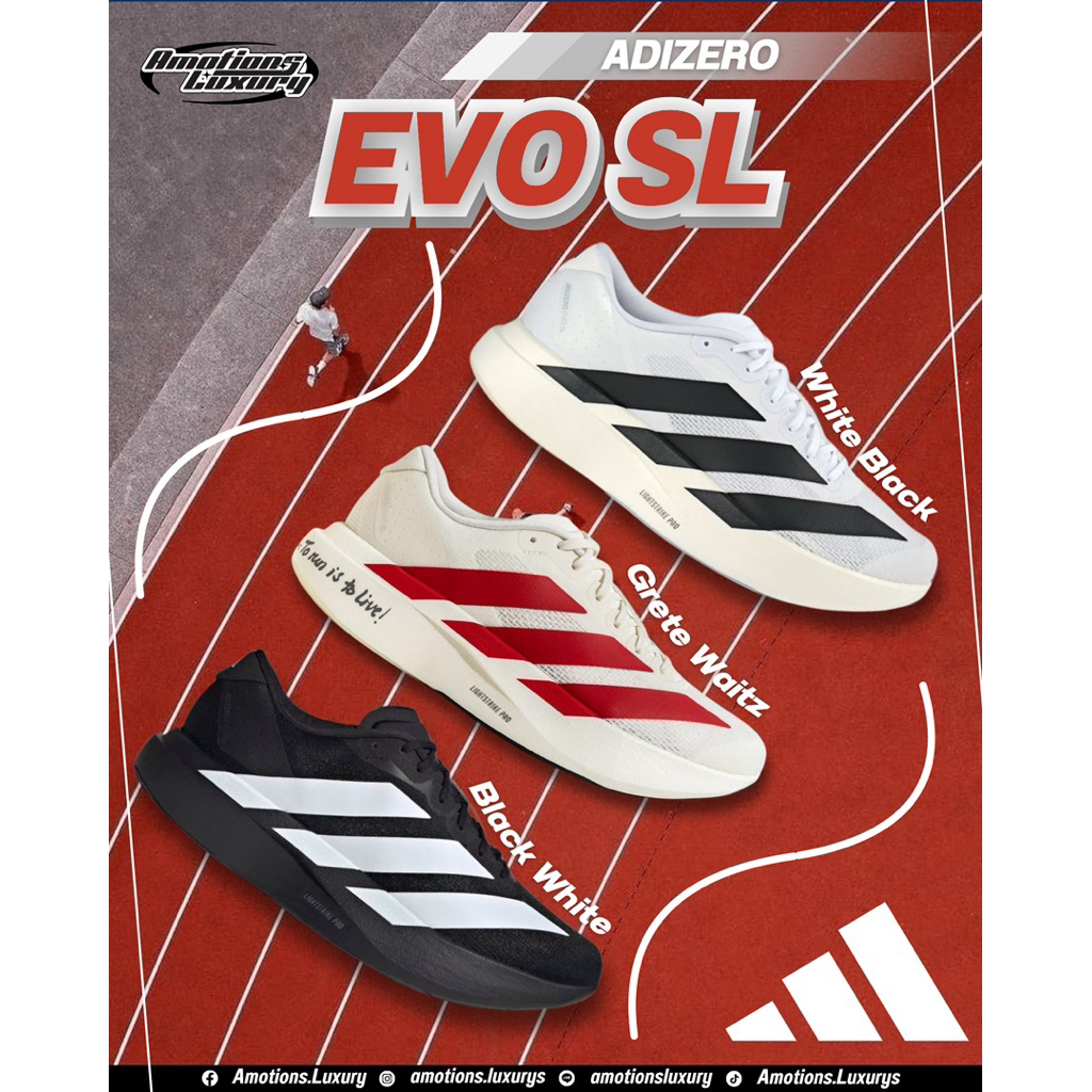 ( สินค้าพร้อมส่ง ของแท้100% ) Adidas Adizero EVO SL