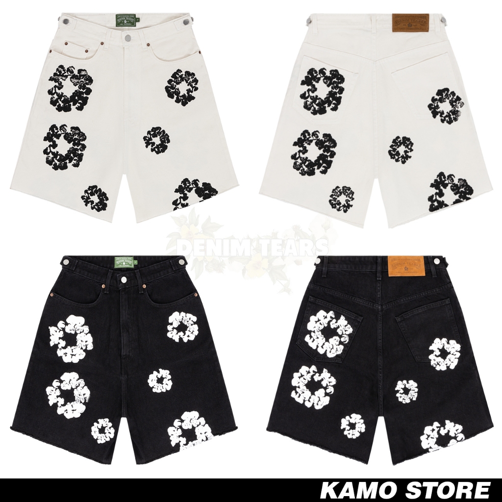 (พร้อมส่ง) กางเกงขาสั้น DENIM TEARS Cotton Wreath Denim Shorts