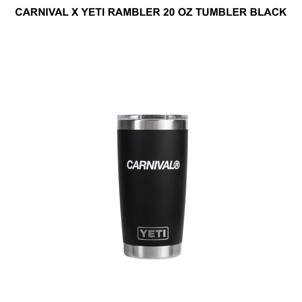 CARNIVAL X YETI RAMBLER 20 OZ TUMBLER BLACK