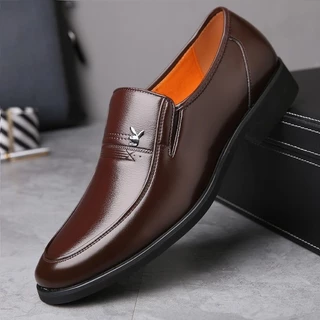 รองเท้าหนัง แฟชั่นลำลอง สำหรับผู้ชาย ดํา/น้ําตาล สไตล์เกาหลี นักธุรกิจ สําหรับผู้ชาย ไซส์ 39-45