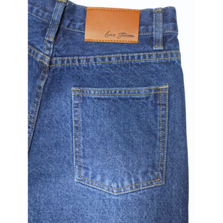 Live's Jorrom Jeans กางเกงยีนส์ ผู้หญิง เอวสูง ทรงกระบอกใหญ่ ผ้าไม่ยืด สีน้ำเงิน (SN:LJ1001/2)