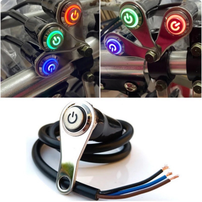 สวิตช์ปุ่มกด สวิตช์กันน้ำ LED สวิตซ์ เปิด-ปิด 3ปุ่ม/1ปุ่ม สำหรับมอเตอร์ไซค์ DC-12V