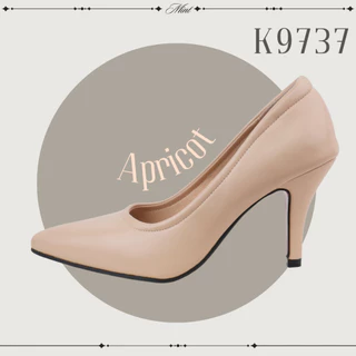 สินค้าพร้อมส่ง K9737 รองเท้าคัชชู หน้าเรียบหนังนุ่มสูง 3 นิ้ว เท้าอวบอูมใส่ได้สบาย