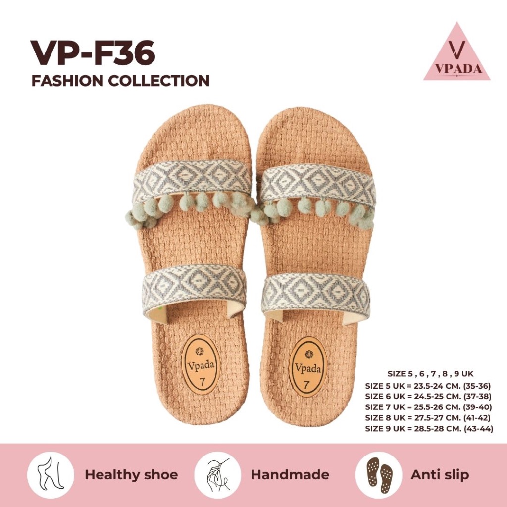 Vpada_sandals_VP-F36 Fashion Collection รองเท้าแตะชายหาดแบน รองเท้าแตะแฟชั่น