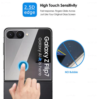 ฟิล์มกระจก Samsung Z Flip 8/zflip8/Z Flip 7/z flip7 กระจกเต็มแผ่น ใส กันมอง 9H แบบใสไร้ขอบ ทัชลื่น พร้อมส่งไทยย