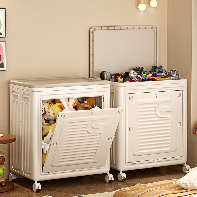 FORYOกล่องเก็บของพับได้ 150L กล่องพลาสติกมีฝาปิด มีล้อ เก็บของอเนกประสงค์ วางซ้อนกันได้ กล่องเก็บของ กันความชื้น กันแมลง