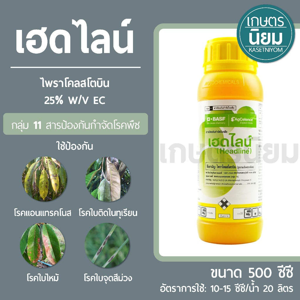เฮดไลน์ (ไพราโคลสโตบิน 25% W/V EC) 500 ซีซี