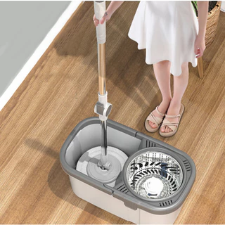 Sp ไม้ถูพื้นSpinMop ถังปั่นสแตนเลสพร้อม ไม้ม๊อบถูพื้น พร้อมผ้าม็อบ 8999