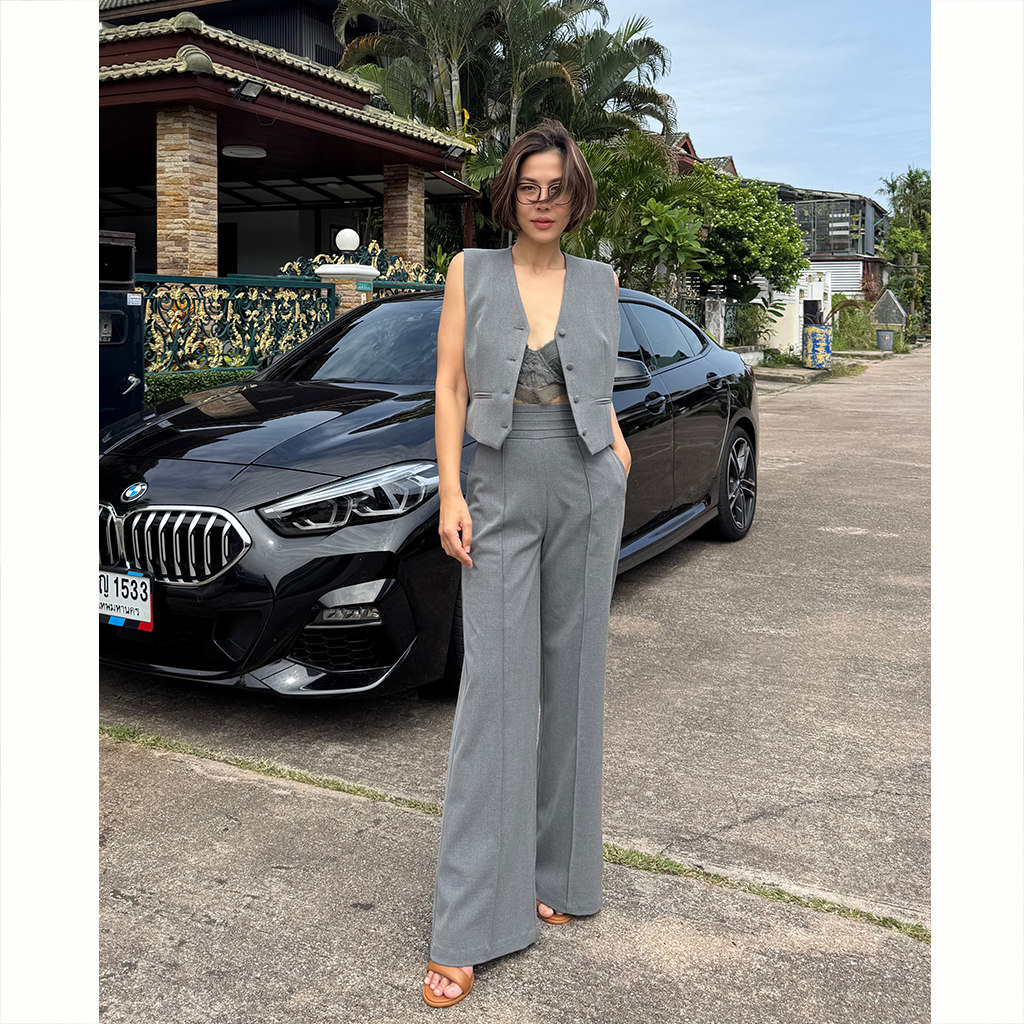 MMCHIC - HIGH WAIST TROUSERS PANTS