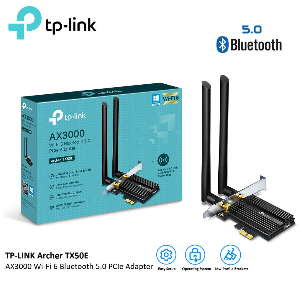 TP-LINK (ARCHER-TX50E) AX3000 Wi-Fi 6 Bluetooth 5.0