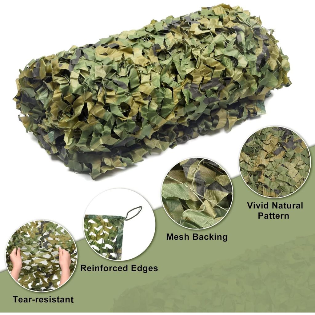 COD🍃8 ขนาด Camo ตาข่าย สุทธิที่ร่ม ที่พักพิงดวงอาทิตย์ ตาข่ายลายพรางทหารล่าสัตว์ ตาข่ายพราง ลายพราง