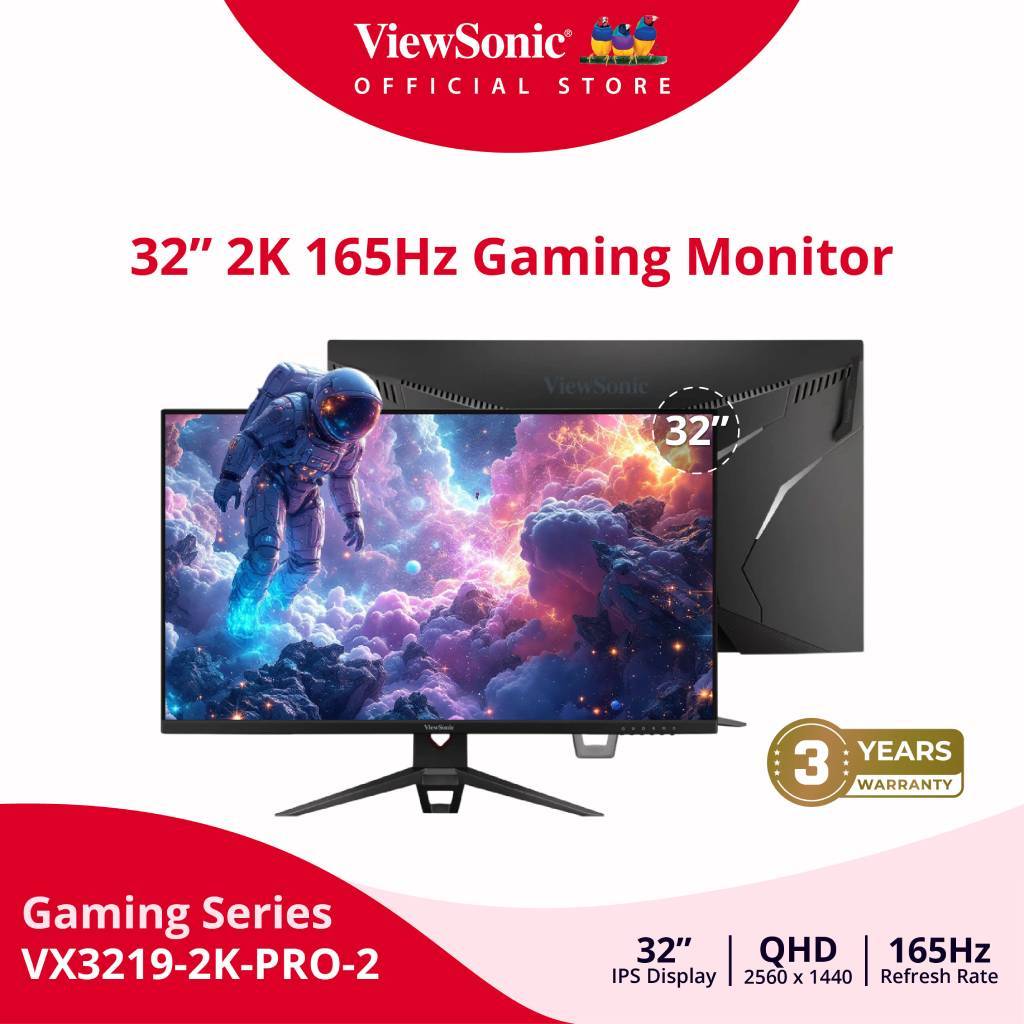 Viewsonic Gaming Monitor  VX3219 2K PRO 2  32” / 165Hz / IPS / 0.5 ms (จอมอนิเตอร์)