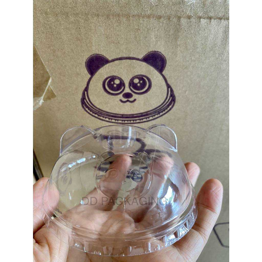 LOVE ฝาโดมหมีแพนด้า ปาก95มิลเจาะรู ฝาโดมPANDA(50ใบ)