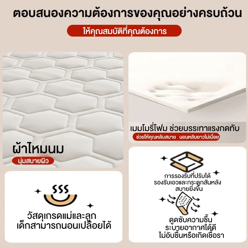 ที่นอนยางพารา ที่นอน 3/4/5/6 ฟุต แก้ปวดหลัง นุ่มเด้งไม่ยุบ ใช้เป็นที่นอนหลักได สายรัดกันลื่น รูปที่ 7