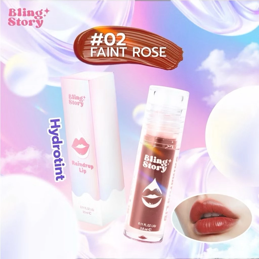 [1 แถม 1] BLINGSTORY Raindrop Lip ลิปสติกเนื้อน้ำ Hydro Tint บำรุงปาก “ติดทนนาน” ไม่หนักปาก ไม่เหนียวเหนอะหนะ thumbnail 6