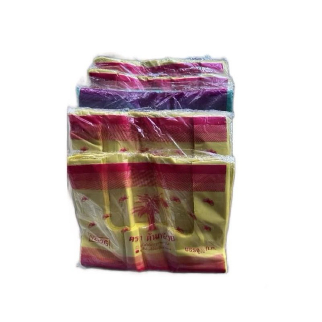 ถุงหูหิ้วสีบางคละสีขนาด12x26นิ้ว