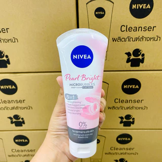 พร้อมส่ง💓| Nivea นีเวีย เพิร์ล ไวท์ 5อิน1 มอยส์เจอร์ ฟิลเลอร์ เคลย์ โฟม 100 กรัม (ชม-เทา)