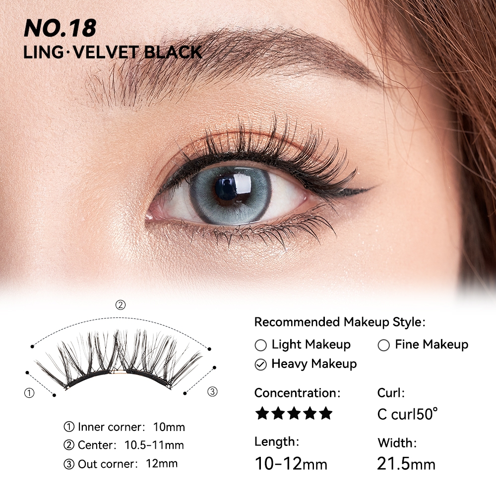 ขนตาแม่เหล็กรุ่น ออกงานเข้ม สายฝอNew Wosado No.18 Velvet Black