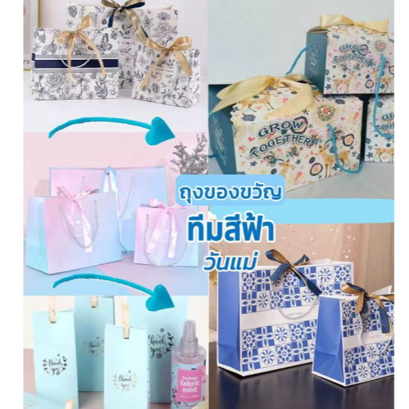 ถุงของขวัญ วันแม่ ใส่ของขวัญ ของชำร่วย ให้แม่ได้ ทีมสีฟ้า