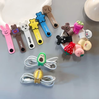 สายรัดลายการ์ตูน พร้อมส่ง ซิลิโคนเก็บสายชาร์จ ทุกรุ่น ที่เก็บสายหูฟัง