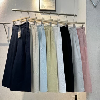 Reallyshops #9325(K) กางเกงขายาวทรงกระบอก เอวยางยืด ผู้หญิง พร้อมส่ง