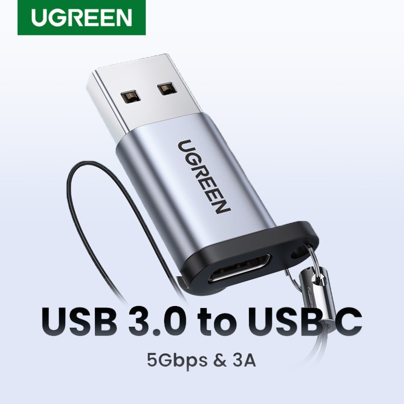 UGREEN รุ่น 50533 USB TYPE C Adapter, แปลงจากUSB-A 3.0 ตัวผู้ to USB C 3.1 ตัวเมีย for Cable, HDD, SDD, PC, Laptop
