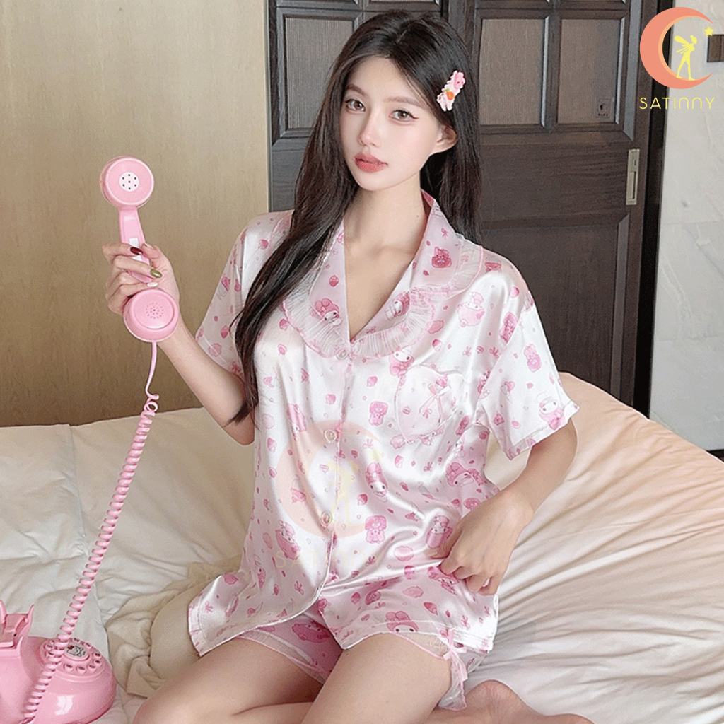 ลายเมโลดี้JJ34ชุดนอนSatinnyใส่ละปั๊วะแน่นอนmy melody ระบายอากาศ ไม่ร้อน น่ารักสไตล์เจ้าหญิง ประทับใจสุดๆ ราคา ถูกที่สุด ดีลบีเคเค แกลเลอรีภาพที่ 8