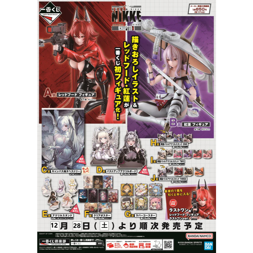 [พร้อมส่ง] [IchibanKuji] มือ 1 ของแท้ Lot.JP ของสะสม Nikke Goddess of victory Chapter 4 รางวัล C　E　F　G　H　I　J