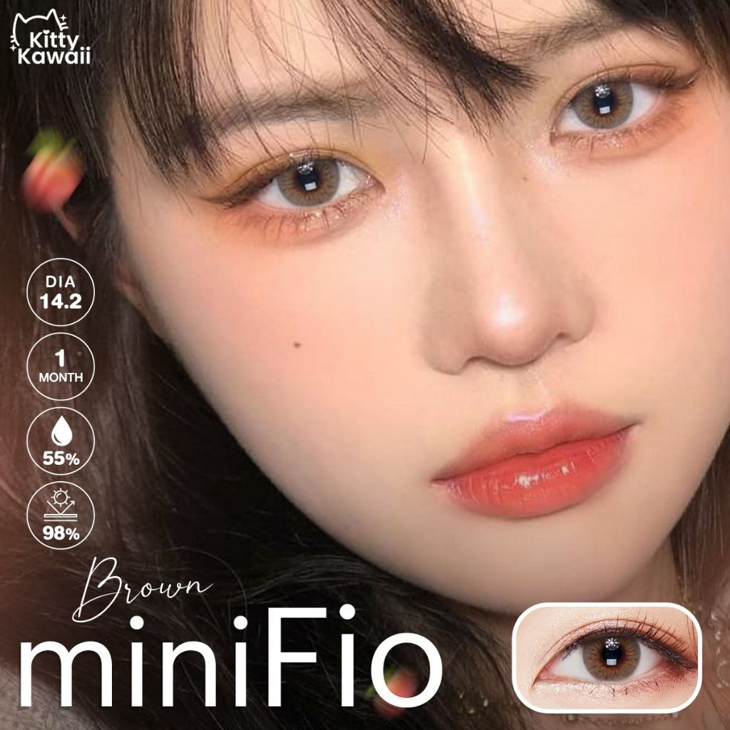 🔥 คอนแทคเลนส์ ✨ขนาดมินิ ✨Brown / Gray✨Mini Fio (kittykawaii)