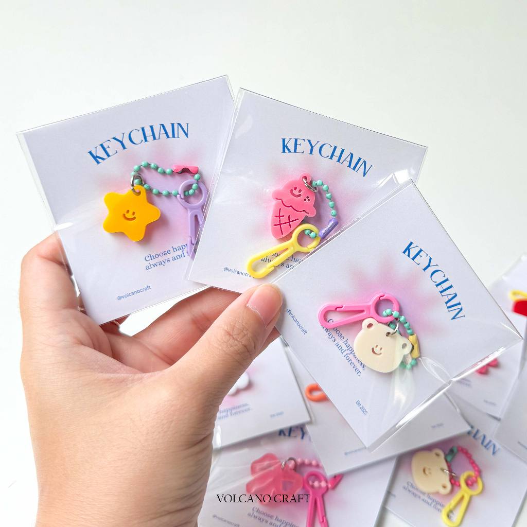 พวงกุญแจสุด Cute สุด colorful 🍋🍀🌸⭐️🍅