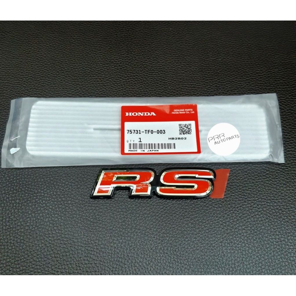 ของแท้  โลโก้ RS ด้านท้ายรถ สีแดง HONDA CIVIC FE RS  CIVIC E-HEV RS  2021-2024