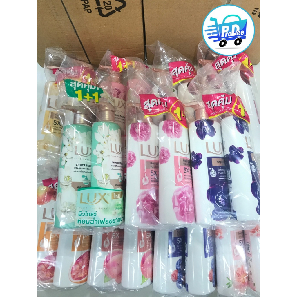 ลักส์ ครีมอาบน้ำ ปั๊มแพ็คคู่ และ เดี่ยว ขนาด 450 มล. สบู่อาบน้ำ Lux Body Wash 450ml