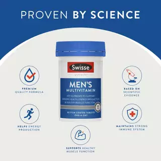 Swisse Ultivite Men's Multivitamin มัลติวิตามินสำหรับผู้ชาย 60 เม็ด [ระยะเวลาส่ง: 5-10 วัน](EXP:02 2028)