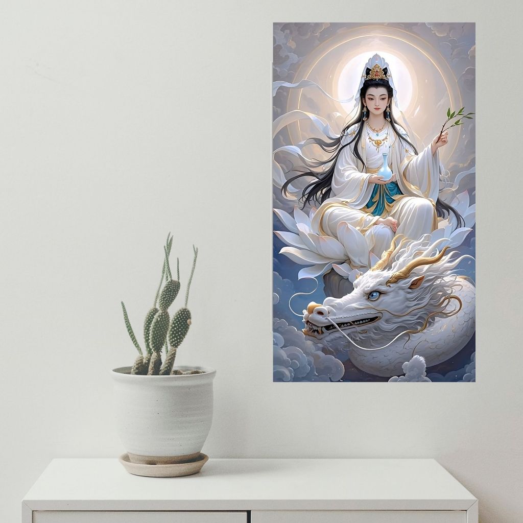 กรอบลอยไวนิล รูปพระแม่กวนอิม