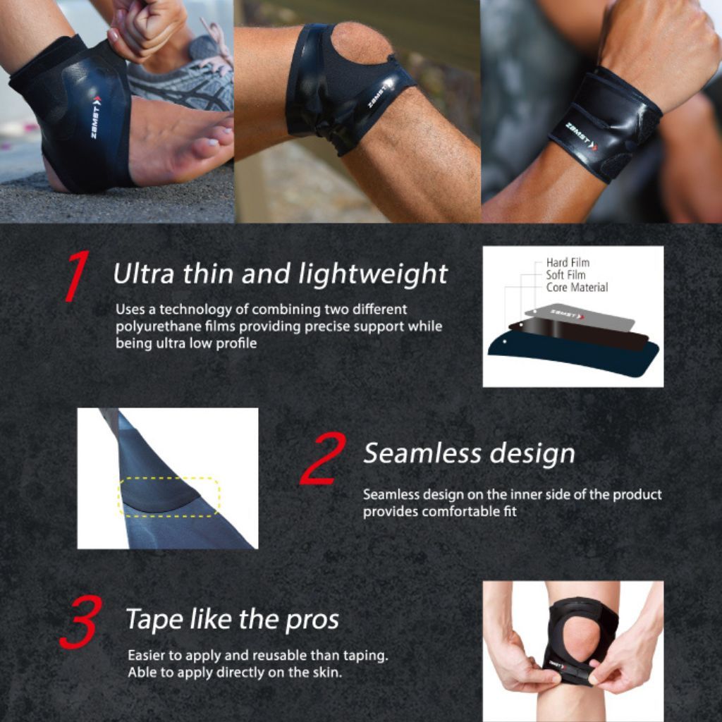 Zamst Filmista Wrist ซัพพอร์ตข้อมือ แบบบางพิเศษ ป้องกันเจ็บข้อมือ เหมาะกับนัก แบด เวท เทนนิส ไม่เกะกะ ของแท้ มี อย. — صورة 8