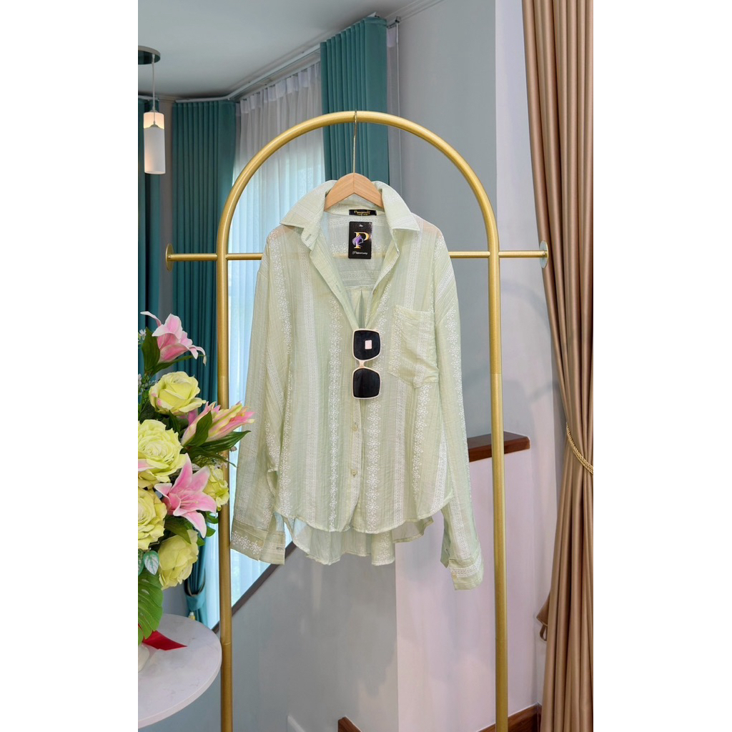 (อก 50“) เสื้อเชิ้ตแขนยาว (พิมพ์ลายฉลุ)   กระดุมหน้า “แต่งกระเป๋า” ราคา ถูกที่สุด ดีลบีเคเค แกลเลอรีภาพที่ 5
