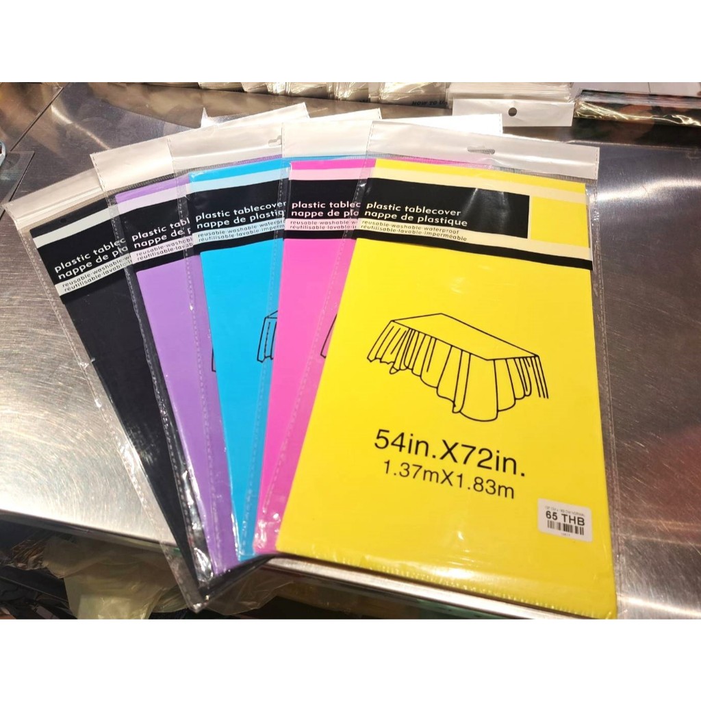 ผ้าปูโต๊ะ พลาสติกกันน้ำ พลาสติกคลุมโต๊ะ ปาร์ตี้ วันเกิด Plain Color Plastic Tablecloth Party Table Cover - รูปที่ 4